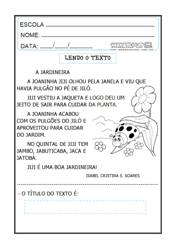 APOSTILA COM CANTIGAS, ATIVIDADES DE ALFABETIZAÇÃO E ÁUDIOS – 1º ANO ...